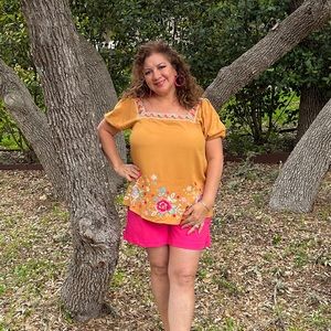 Embroidered peasant blouse